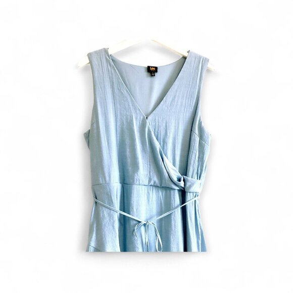 Lee sleeveless hi-lo flounce midi dress, Size L light blue - Picture 4 of 12